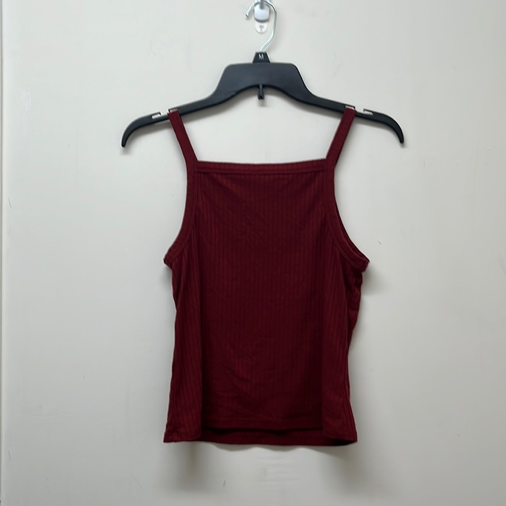 Mudd Red Maroon Ribbed Tank - Size Juniors M